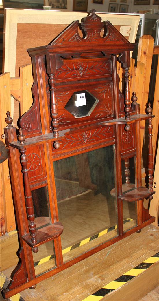 Late Victorian mahogany overmantel mirror(-)